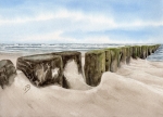 Postcard DIN-A6 - GM6 - Breakwater on the beach